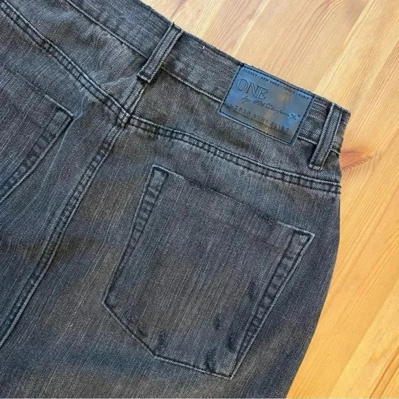 One Teaspoon High Waist Mini Skirt Distressed Ripped Vintage Black Festival - Picture 9 of 12